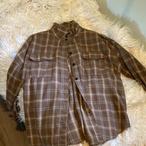 Brown plaid shirt